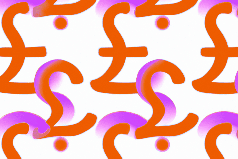 use the symbol £ to give me a patten in orange and purple